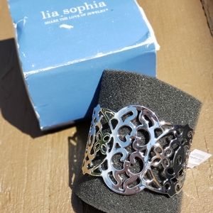 Lia sophia gorgeous silver cuff bracelet